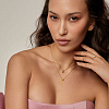 Серебряное колье позолоченное с фианитом в огранке квадрат Miestilo