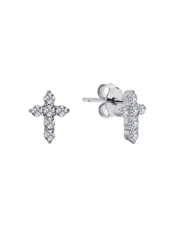 Серьги гвоздики серебро 925 серебряные пусеты кресты Miestilo  2
