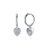 Серьги конго серебро 875 сердечки висячие сережки серебряные Miestilo