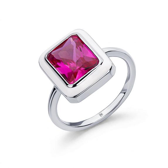 Серебряное кольцо с эмалью и корундом  Miestilo