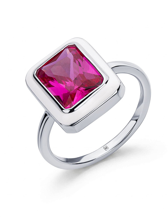 Серебряное кольцо с эмалью и корундом  Miestilo  2