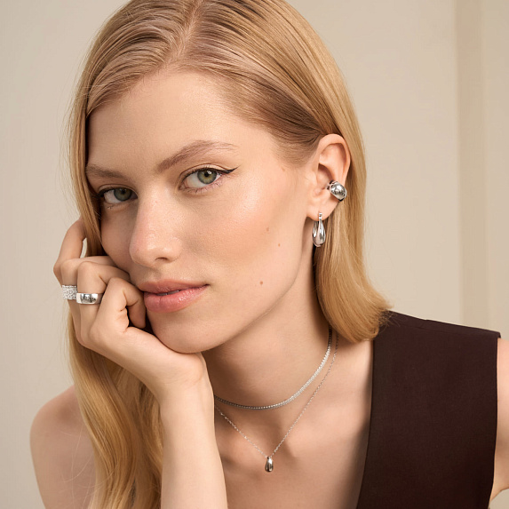 Серьги серебро 925 кольца серебряные круглые Miestilo
