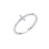 Серебряное кольцо с фианитами крест Miestilo