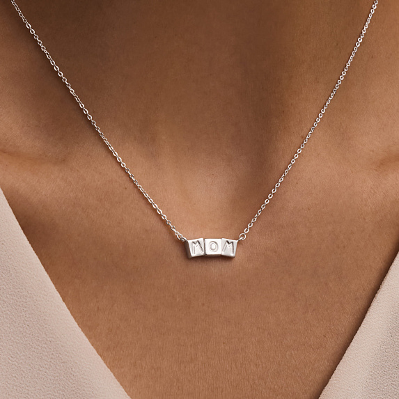 Серебряное колье Мама с подвеской Miestilo