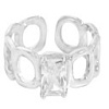 Серебряное кольцо с фианитом в огранке изумруд Miestilo