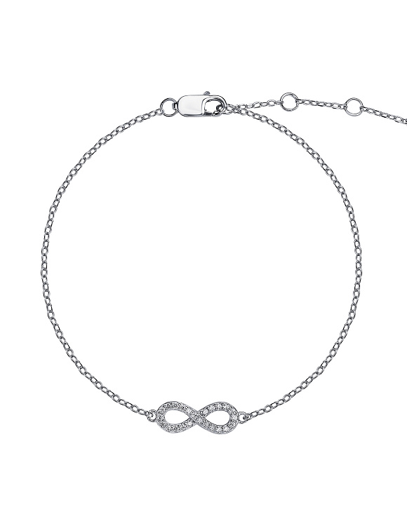 Браслет на руку серебро 925 серебряный бесконечность Miestilo  2