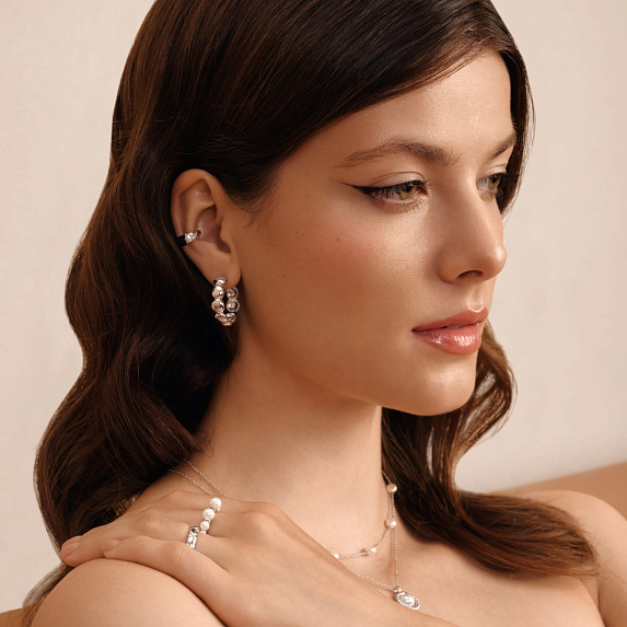 Серьги серебро 925 серебряные гвоздики женские кольца Miestilo