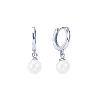 Серьги серебро 925 серебряные конго с жемчугом Miestilo