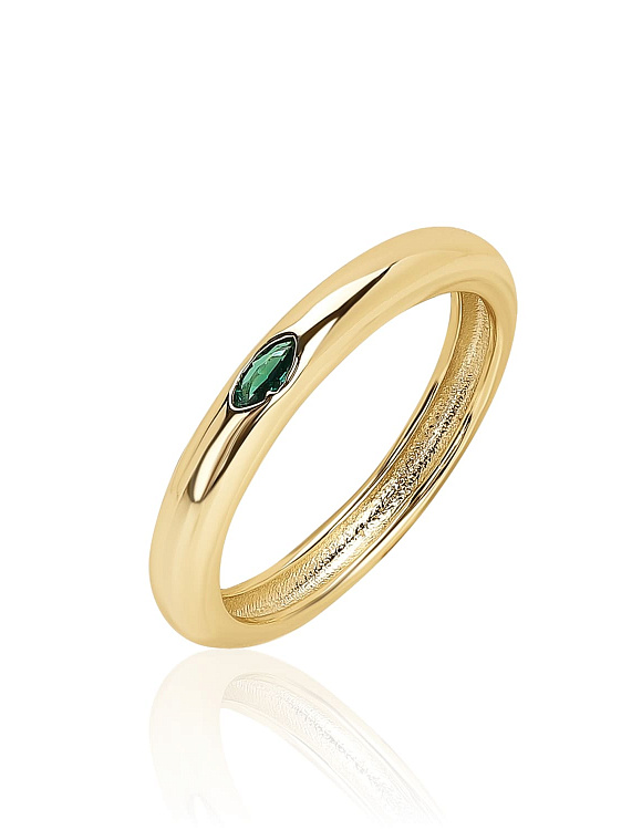 Серебряное кольцо в покрытии желтое золото с фианитом MIESTILO Miestilo  2