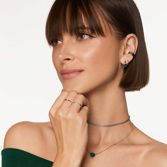 Серьги серебро 925 серебряные гвоздики женские полукольца Miestilo