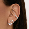 Серьги колечки серебро 925 серебряные листья Miestilo