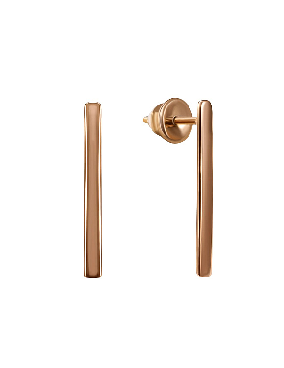 Позолоченные серьги без вставок Miestilo  2