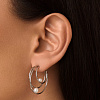 Серьги кольца из серебра с жемчугом Miestilo