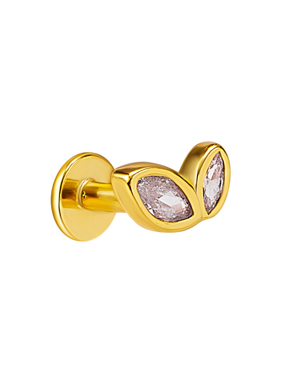 Пирсинг в ухо хрящ серебро 925 с фианитами Miestilo  2