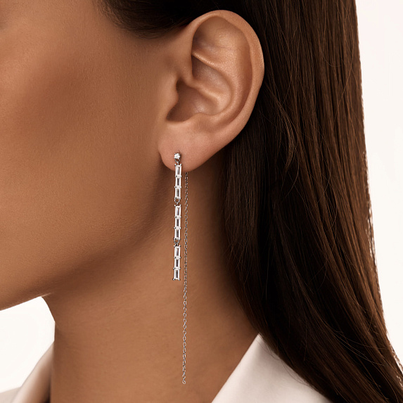 Серьги серебро 925 серебряные гвоздики висячие длинные Miestilo