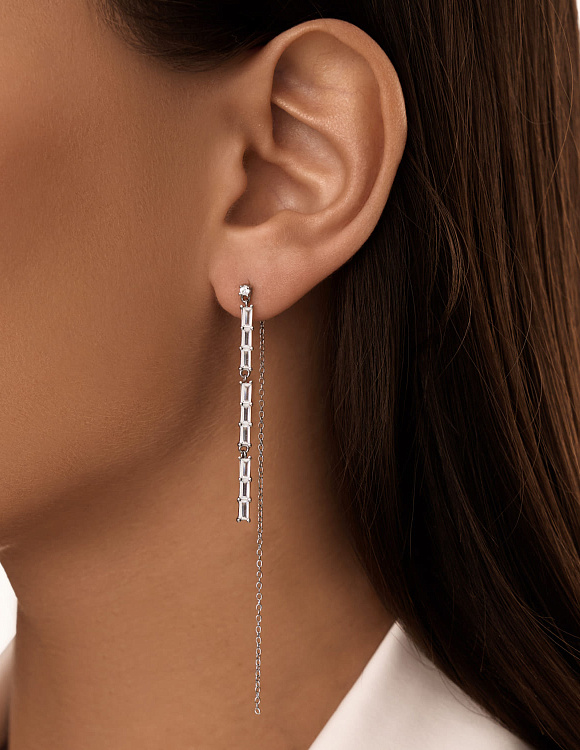 Серьги серебро 925 серебряные гвоздики висячие длинные Miestilo