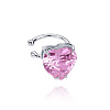 Серебряный кафф с розовым фианитом в огранке сердце Miestilo