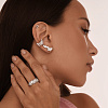 Серебряный кафф сердца с фианитами MIESTILO  Miestilo