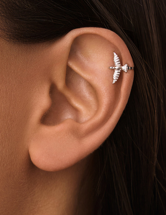 Серебряный кафф в форме птички MIESTILO  Miestilo