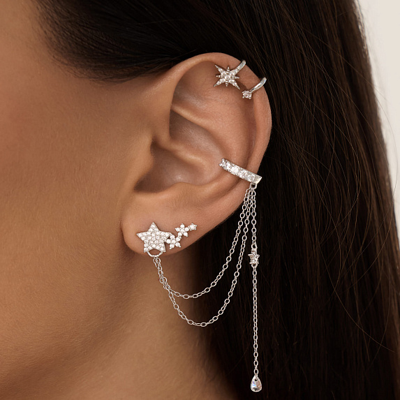 Моносерьга серебро 925 серьга кафф серебряная Miestilo