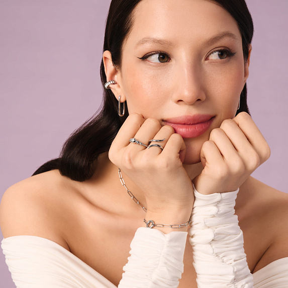 Серебряное кольцо в виде спирали Miestilo