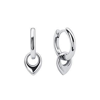 Серебряные серьги кольца со съемным подвесом Miestilo
