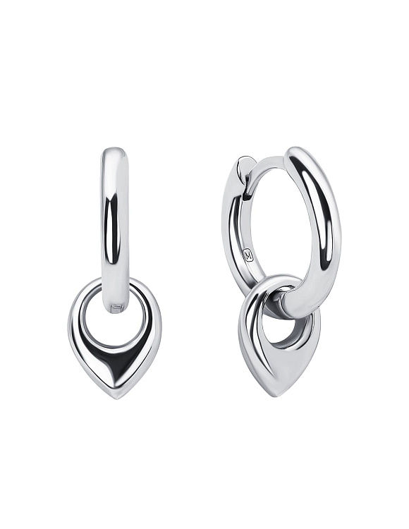 Серебряные серьги кольца со съемным подвесом Miestilo  2