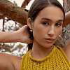Серьги кольца серебро 925 позолоченные висячие сердечки Miestilo