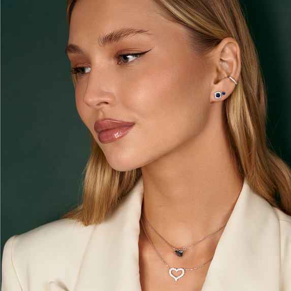 Серьги серебро 925 серебряные гвоздики женские с камнем Miestilo