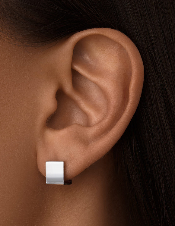 Квадратные серьги-конго Miestilo