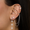 Серьги серебро 925 серебряные гвоздики длинные звезды Miestilo