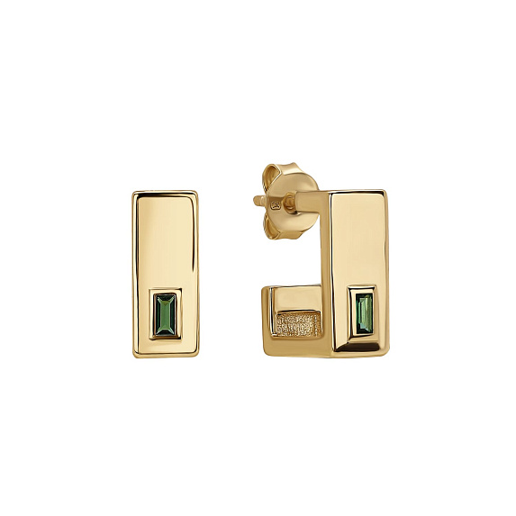 Серьги серебро 925 серебряные гвоздики позолоченные Miestilo