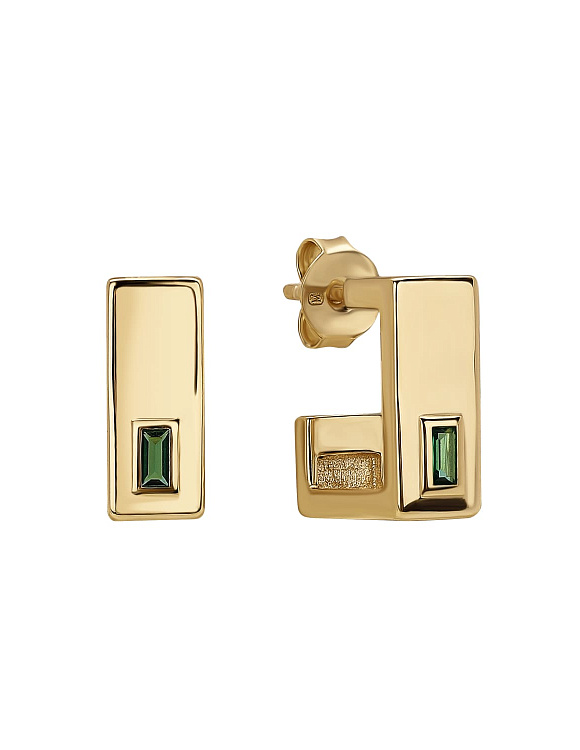 Серьги серебро 925 серебряные гвоздики позолоченные Miestilo  2