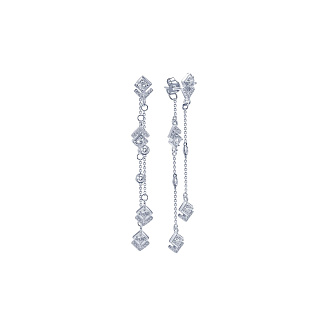 Серебряные серьги с фианитами Miracle Miestilo