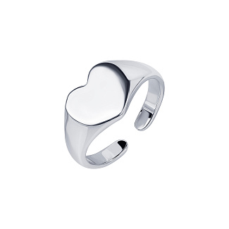 Серебряное кольцо печатка сердце Miestilo