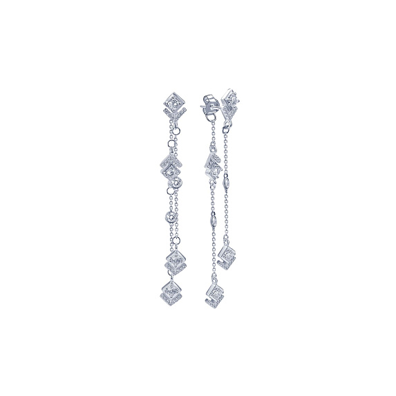Серебряные серьги с фианитами Miracle Miestilo