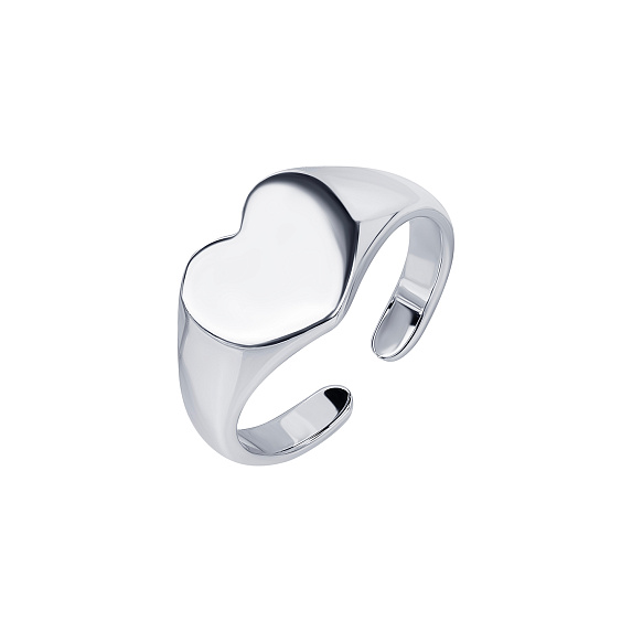 Серебряное кольцо печатка сердце Miestilo