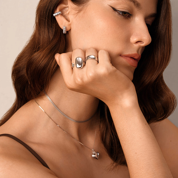 Серьги конго серебро 925 серебряные массивные кольца Miestilo