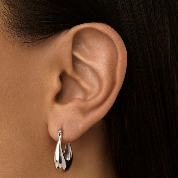 Серьги серебро 925 кольца серебряные круглые Miestilo