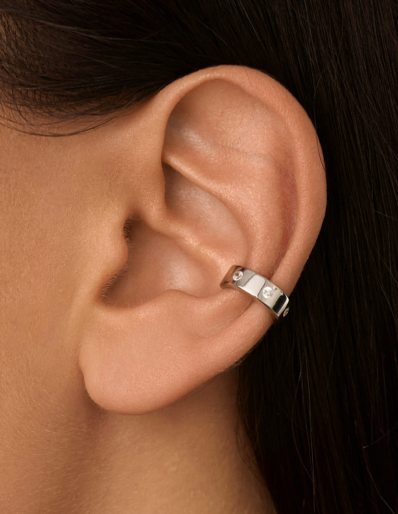 Серьга кафф без прокола серебро 925 моносерьга серебряная Miestilo