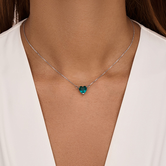 Подвеска сердце серебро 925 на шею Miestilo