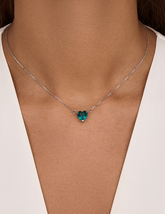 Подвеска сердце серебро 925 на шею Miestilo