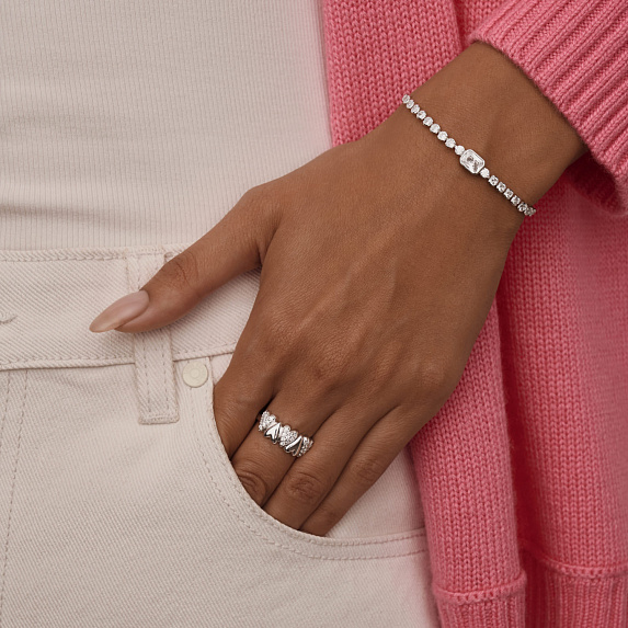 Серебряное кольцо сердца с фианитами MIESTILO Miestilo