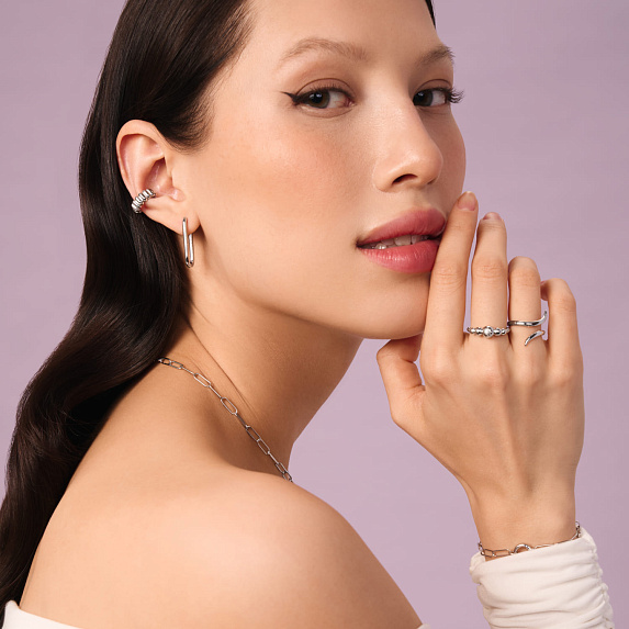 Серебряное кольцо в виде спирали Miestilo