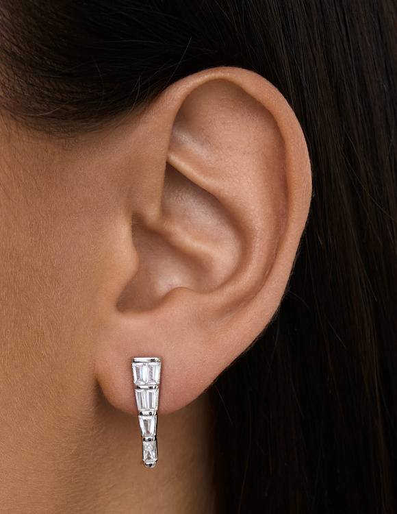 Серьги серебро 925 серебряные сережки гвоздики с фианитами Miestilo