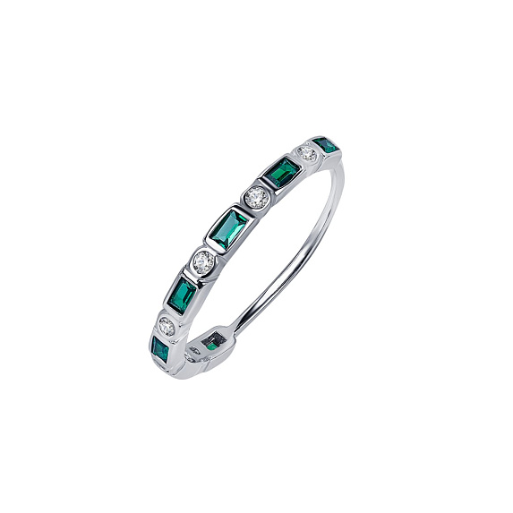 Кольцо серебро 925 дорожка из камней ювелирное тонкое Miestilo