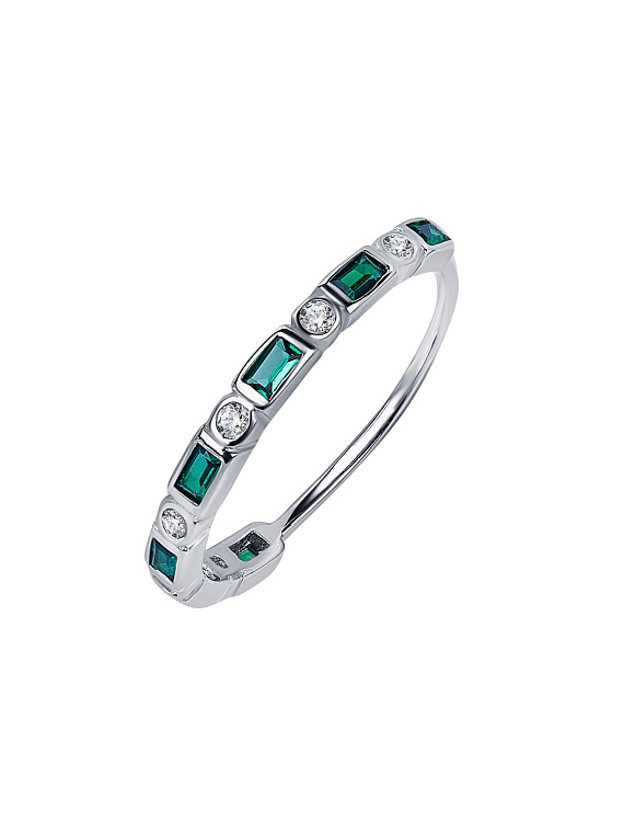 Кольцо серебро 925 дорожка из камней ювелирное тонкое Miestilo  2