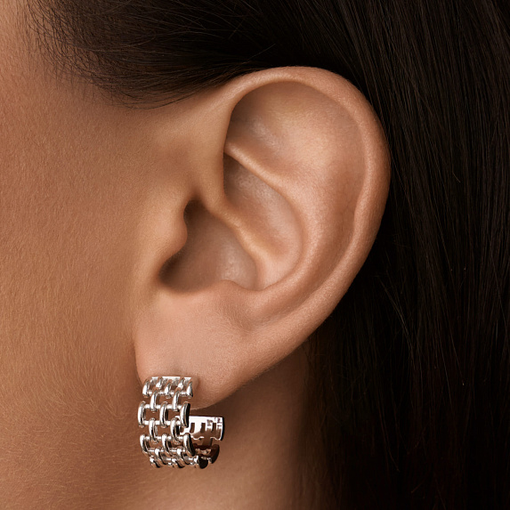 Серьги серебро 925 серебряные гвоздики женские кольца Miestilo