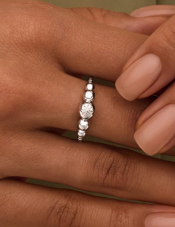 Серебряное кольцо шары Miestilo