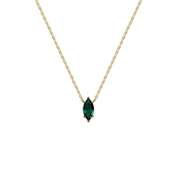 Серебряное колье с фианитом в огранке маркиз Miestilo